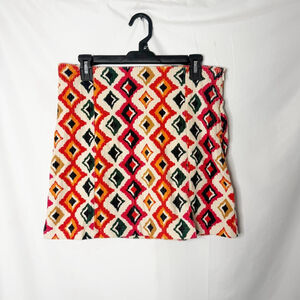 NEW with tags Savanna Jane M Cream Multi Boho Western Corduroy Mini Skirt